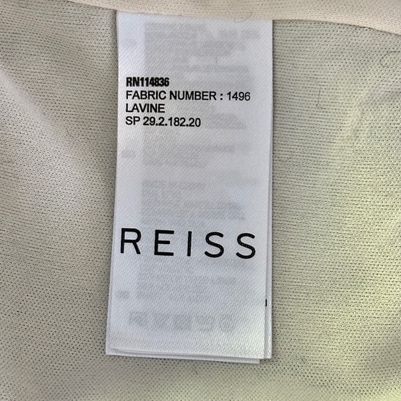 Reiss Lavine Floral Wool Blend Bodycon Dress Black Cream Gold Women's Size 10 - Picture 13 of 15